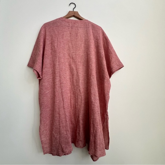 Soft Surroundings Whisper Linen Topper Rose Lightweight Gauzy Kimono Shawl XL - Picture 9 of 11